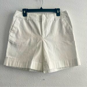 LAUREN‎ Ralph Lauren 100% Cotton White Shorts Size 10 High Waisted